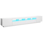 vidaXL TV Stand with LED Lights, White Bedroom TV Cabinet, Audio Cabinet